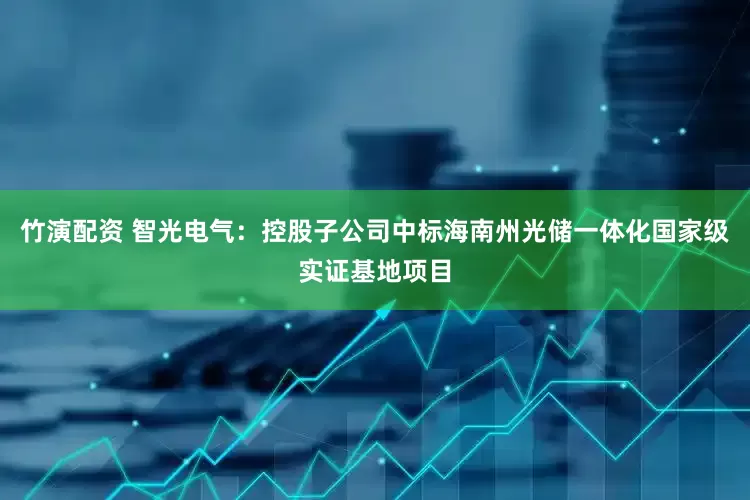 竹演配资 智光电气:控股子公司中标海南州光储一体化国家级实证基地项目